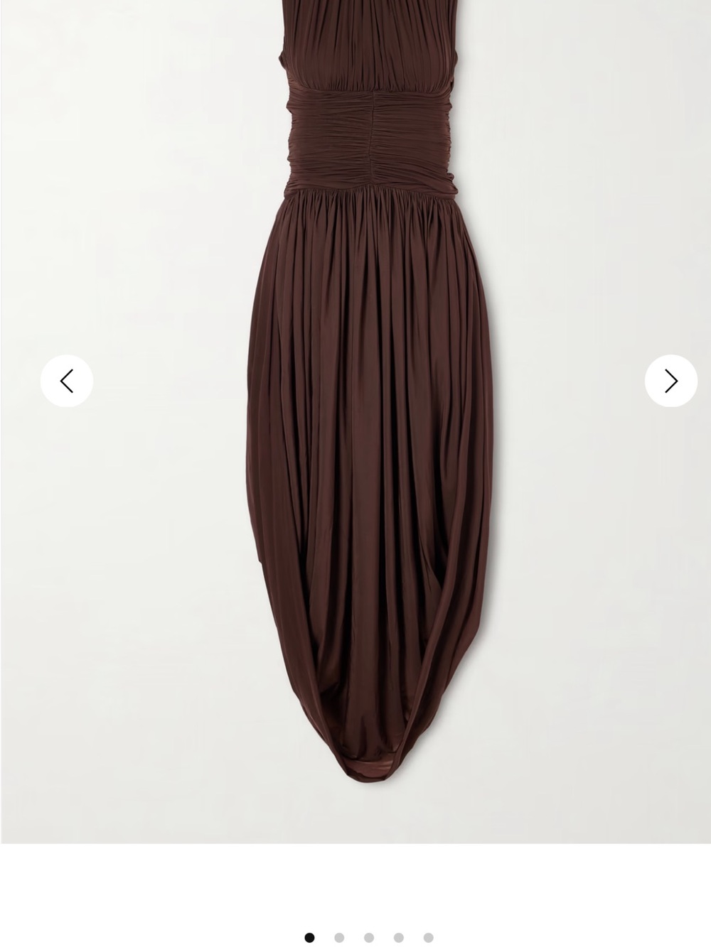 Elegant Brown Ruched Maxi Dress